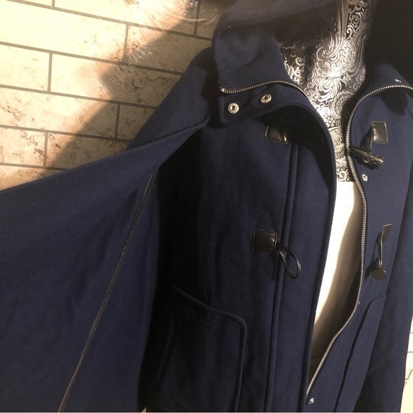 BCBGeneration women’s navy hoodie cape wool blend peacoat small - Picture 3 of 16